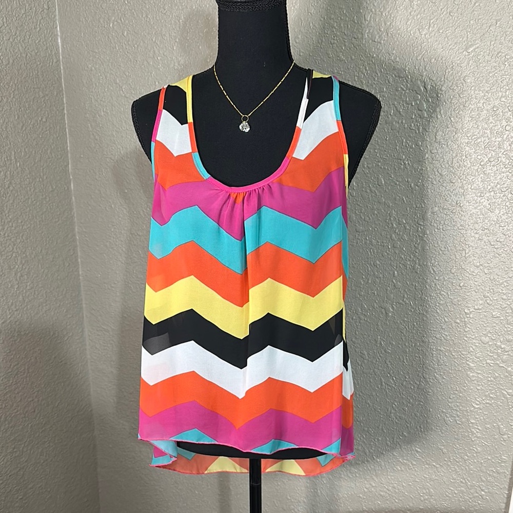 TEENBELL Chevron‎ Print Sleeveless Tank Top